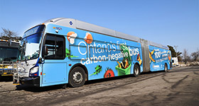 Enbridge Bus with messaging decals