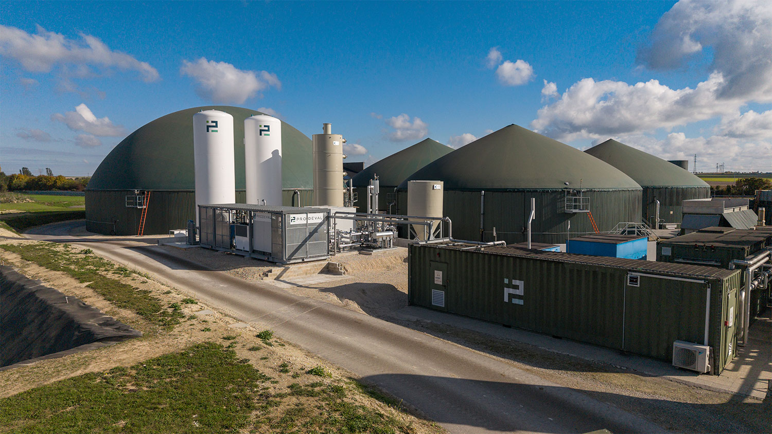 arial view of industrial sized tanks and equipment