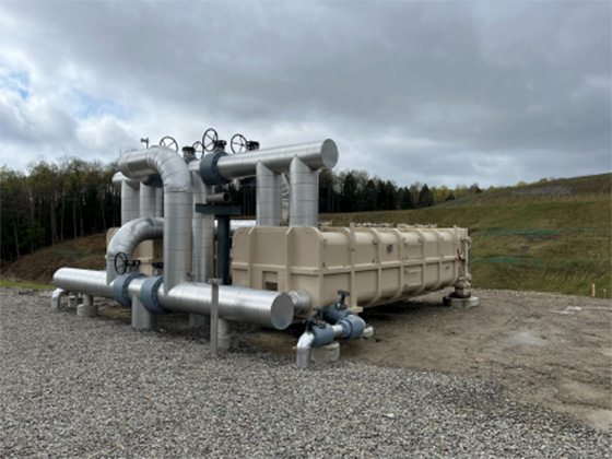 VAVs with FerroSorp at a Landfill in NY. An industrial looking device with tanks and valves.