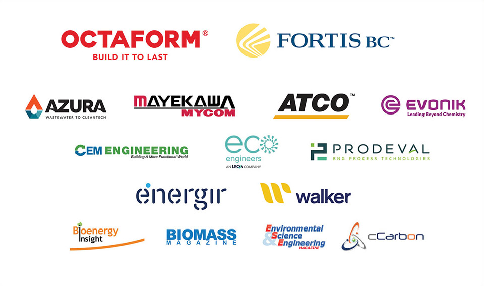 Sponsors of the event: Mayekawa Canada, ATCO, Azura Associates, Evonik, EcoEngineers, CEM Engineering, Prodeval, Energir, Carbon Neutral, Bioenergy Insight, Biomass Magazine, Environmental Science & Engineering Magazine, cCarbon 