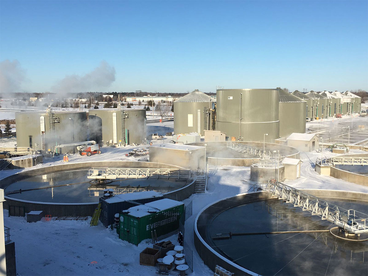 Arial view of industrial complex.